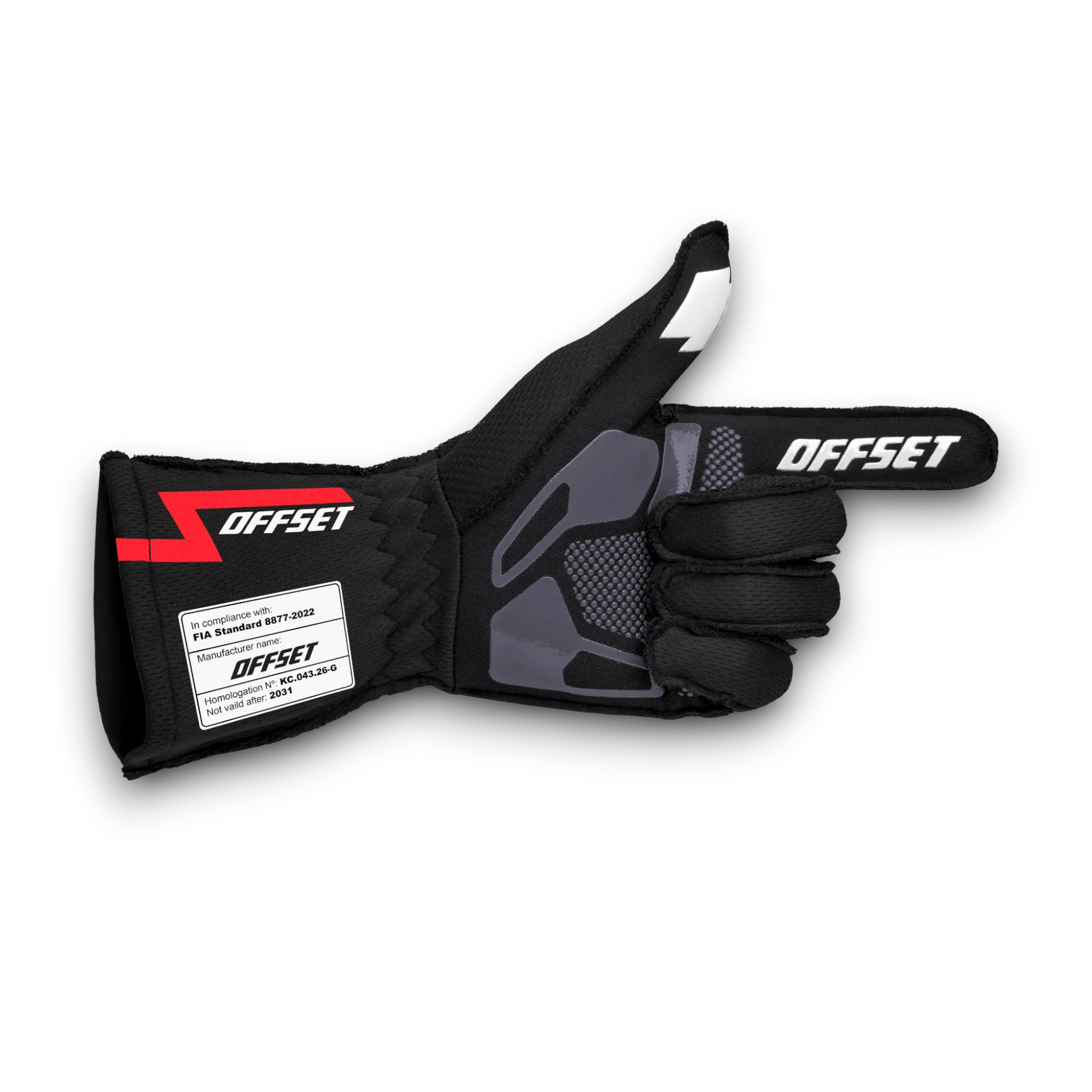 image-5 OFFSET CONCEPT FIA Karting Gloves Black Orange
