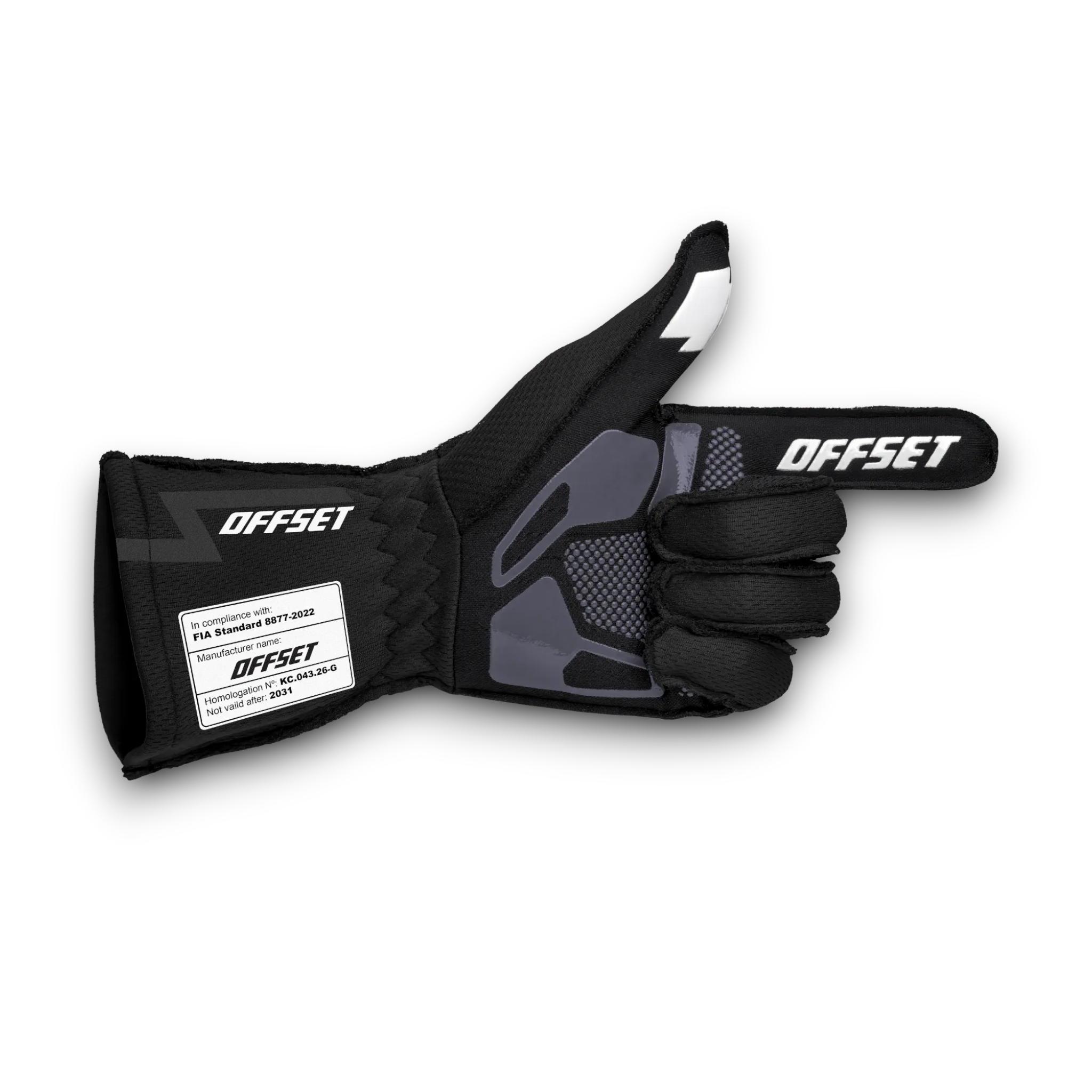 image-8 OFFSET CONCEPT FIA Karting Gloves Black Ghost